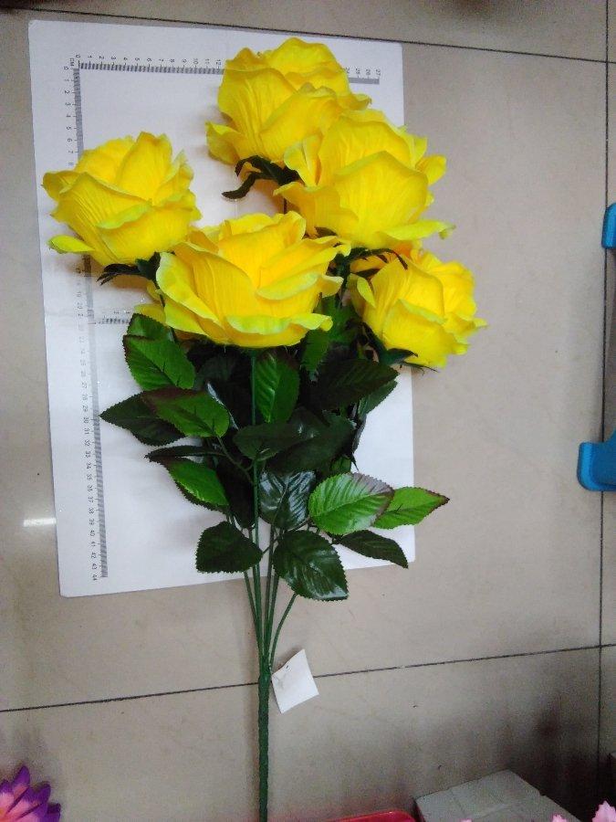 ROSA ARTIFICIAL RAMO X 7 PCS CREMA 12
