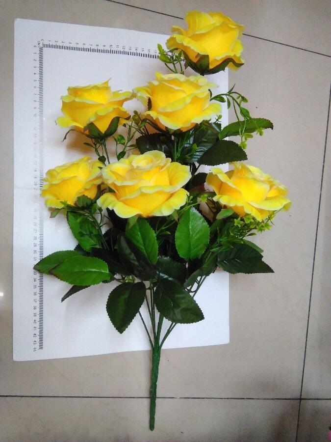ROSA ARTIFICIAL RAMO X 9 PCS CREMA 18