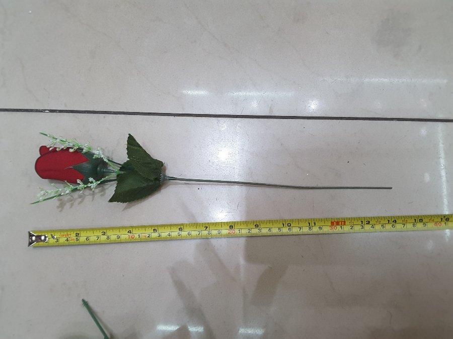 0011-2 ROSA EN VARA 35CM FLORES ROJO