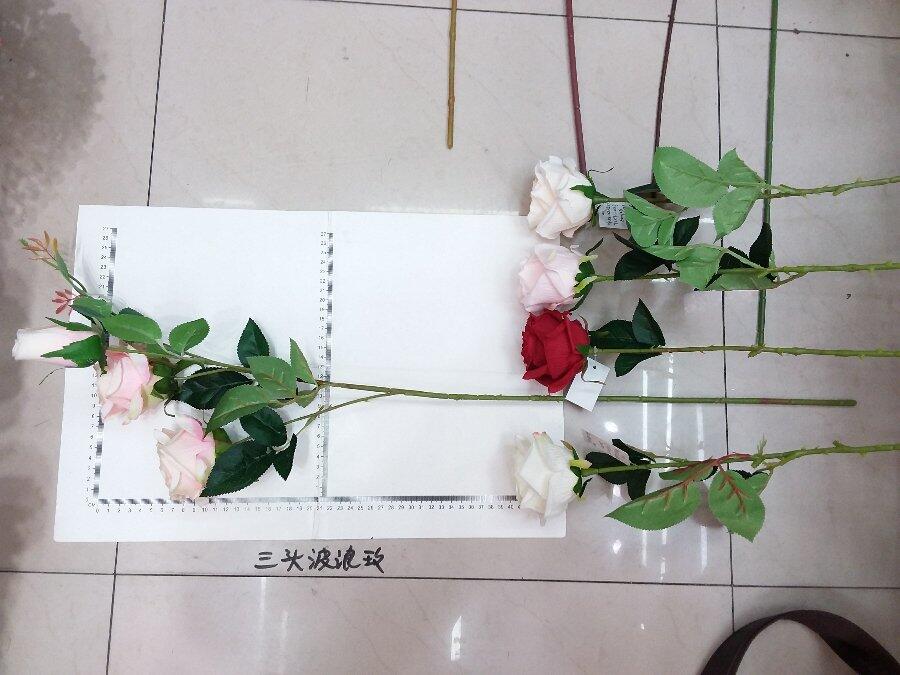 ROSA 3 RAMOS 78CM 5 COLORES (3#)