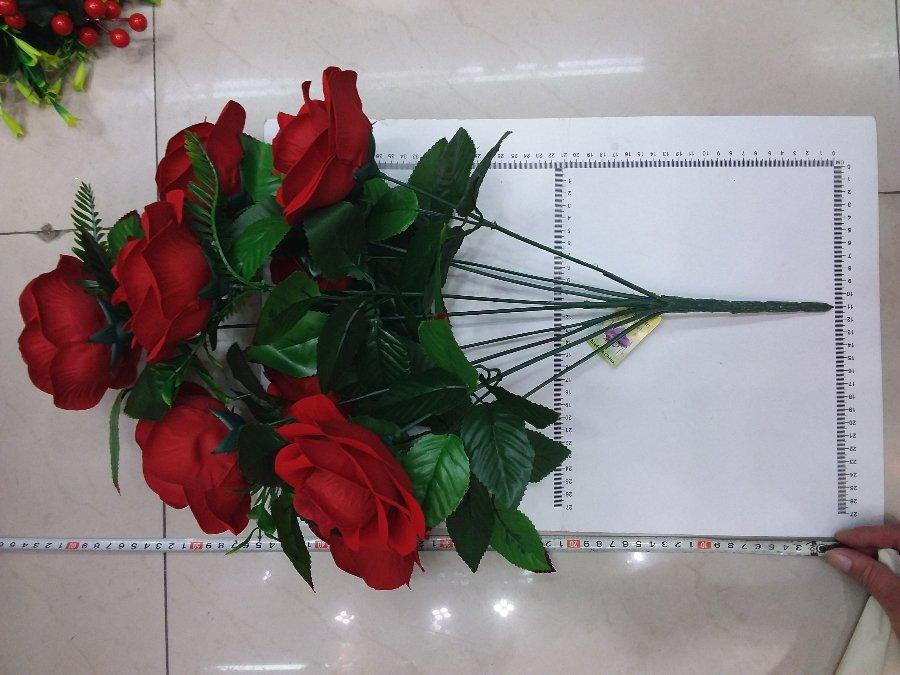 ROSA ARTIFICIAL RAMO X 9 PCS ROJO #D3