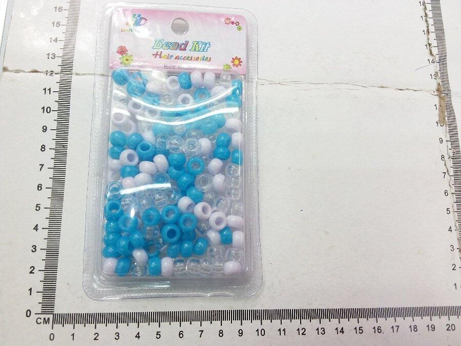 BOLITA DE PELO NO.175 (CELESTE/TRANSPARENTE)