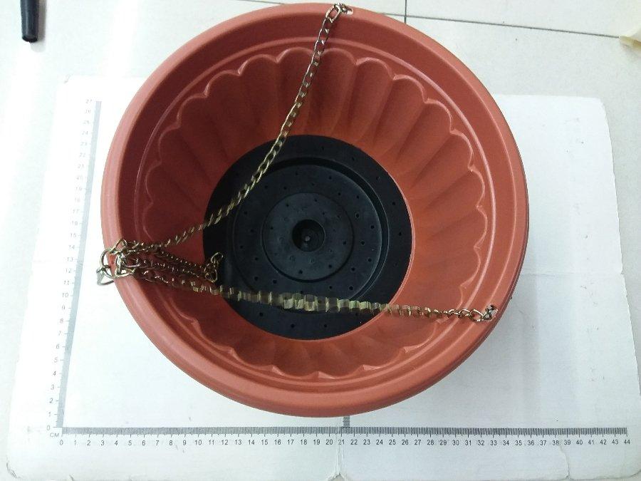 FLORERO DE PLASTICO CON COLGANTE 25X15CM
