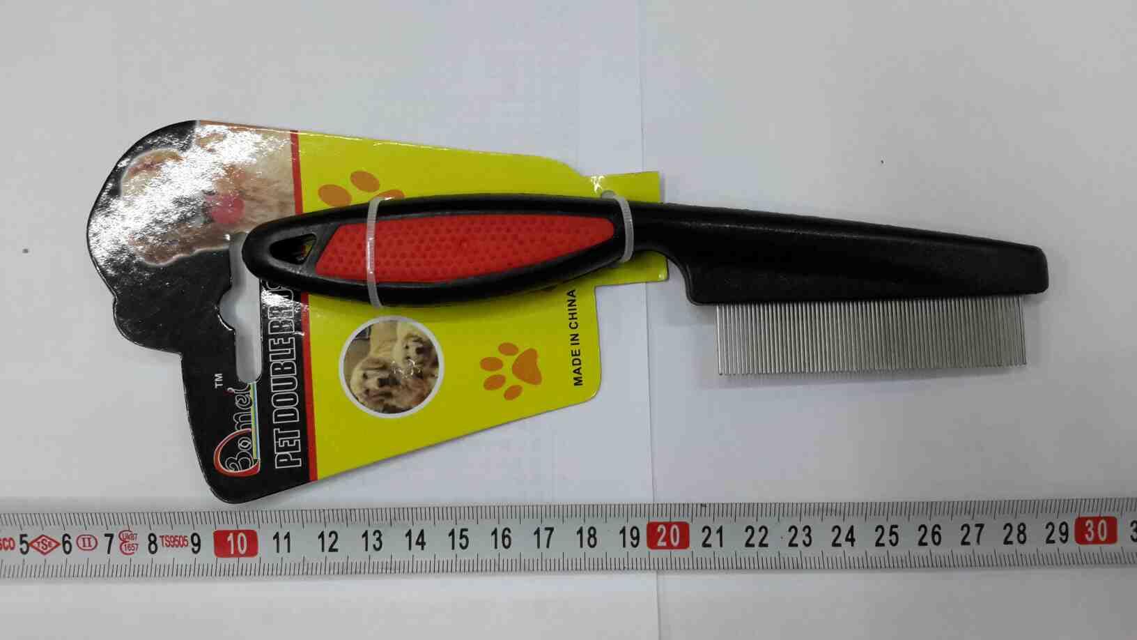 PEINE PARA PERRO MANGO DE PLASTICO 18CM X 4CM X 1.5CM