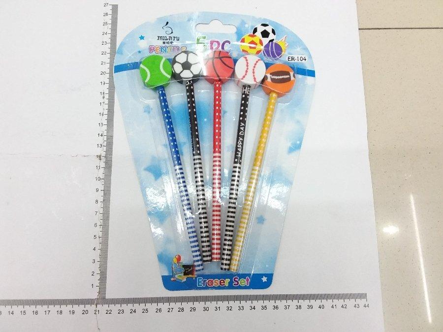 LAPIZ CON BORRADOR X 5PCS (104#)