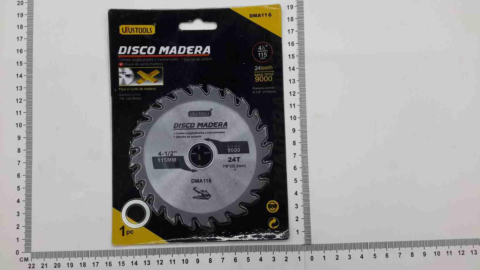 DISCO DE MADERA X24 DIENTES DIAMANTADOS 115MM